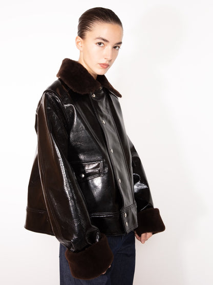 GLOSSY LEATHER JACKET
