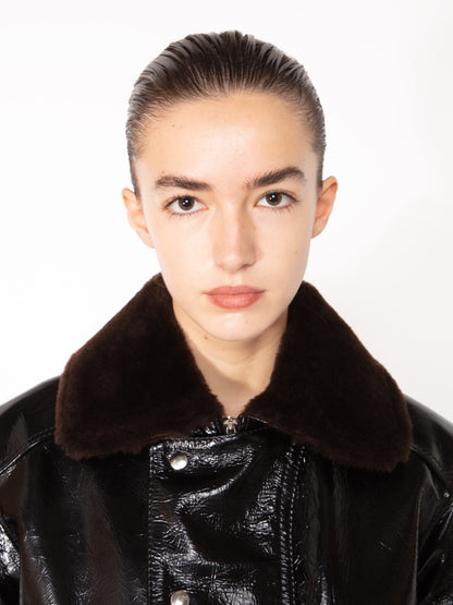 GLOSSY LEATHER JACKET
