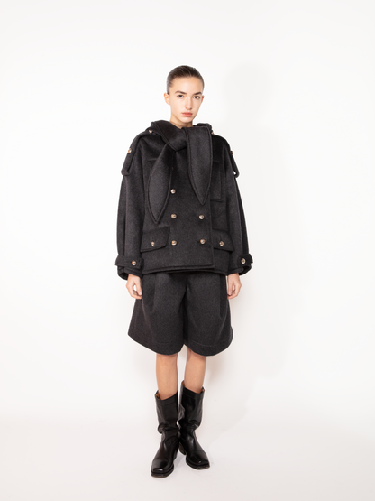 MOHAIR HOODED JACKET