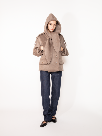 MOHAIR HOODED JACKET