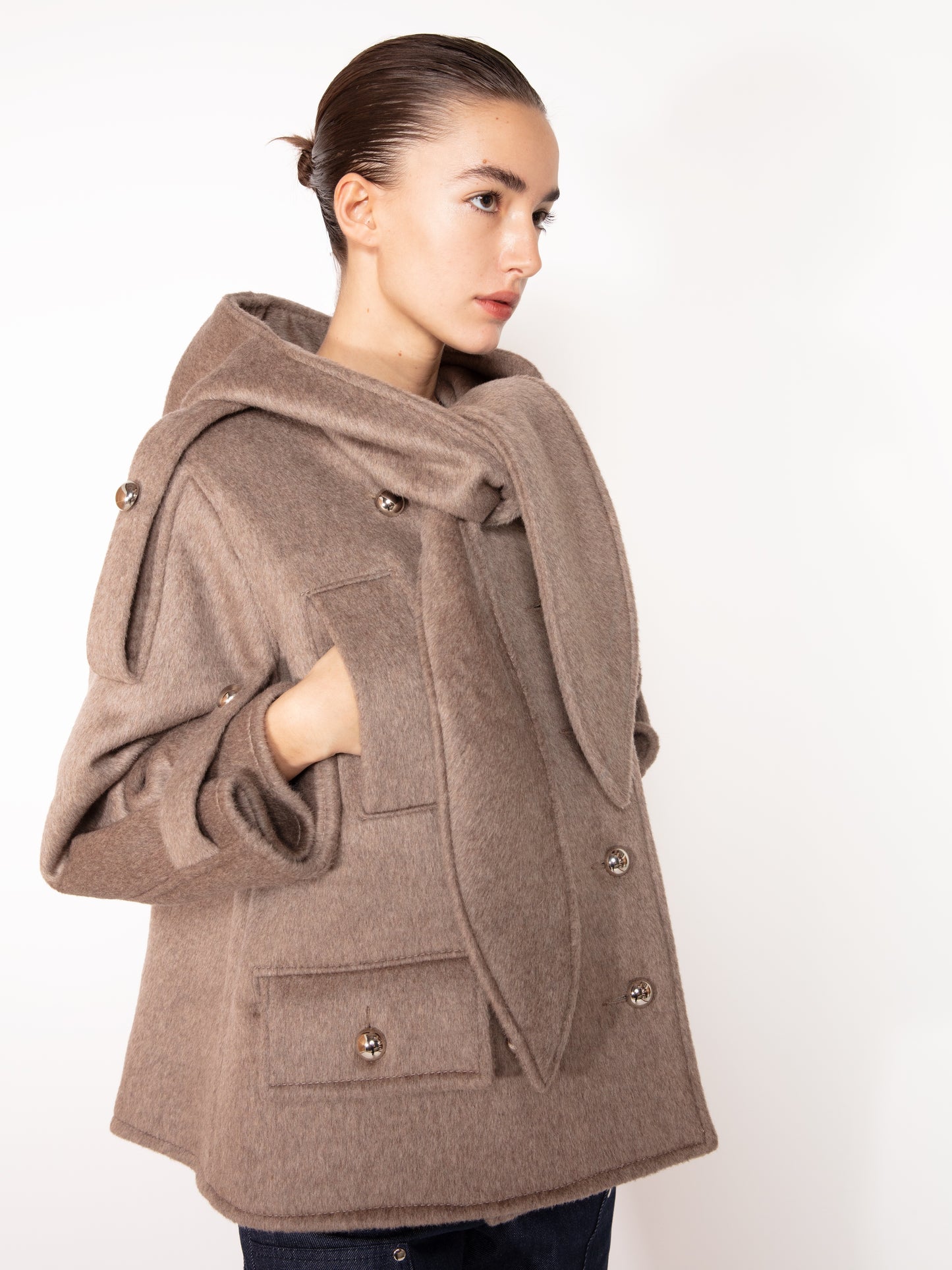 MOHAIR HOODED JACKET