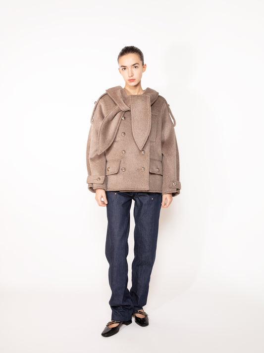 VESTE À CAPUCHE EN MOHAIR